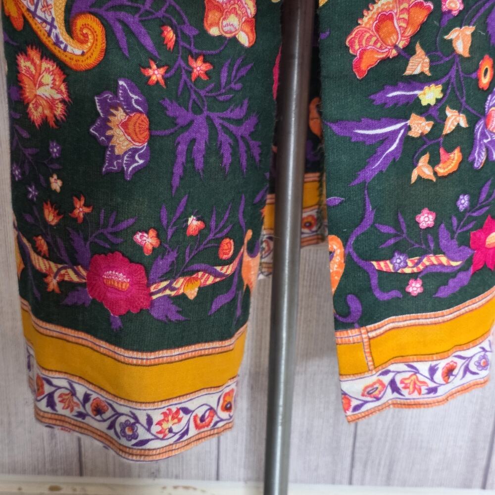 Vintage 60s 70s Personals Leslie Fay Floral Maxi Skirt Boho Mod Psychedelic - Picture 4 of 8